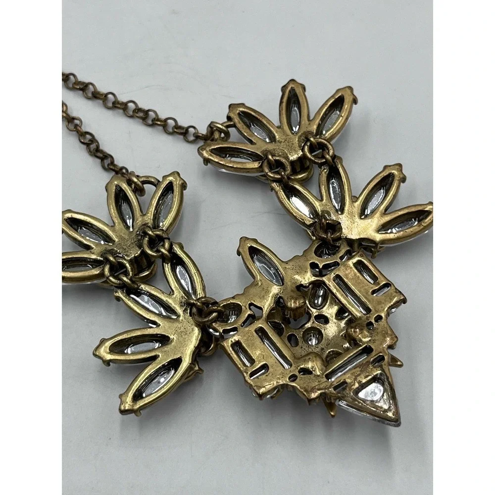 J. Crew Glass Sunburst Mirror Floral‎ Stacked Statement Necklace